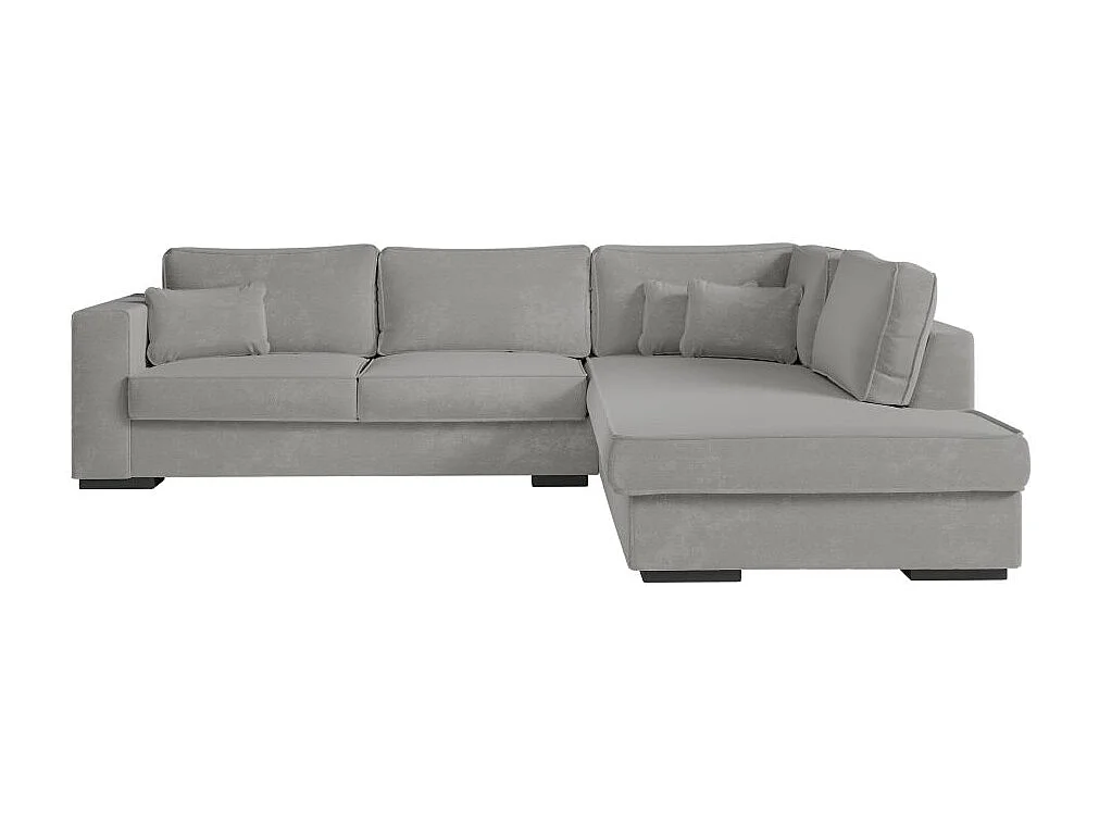 Canapé d'angle droit XXL Belami 6 places en tissu - Gris clair - L303 x 228 x 86cm - Loungitude