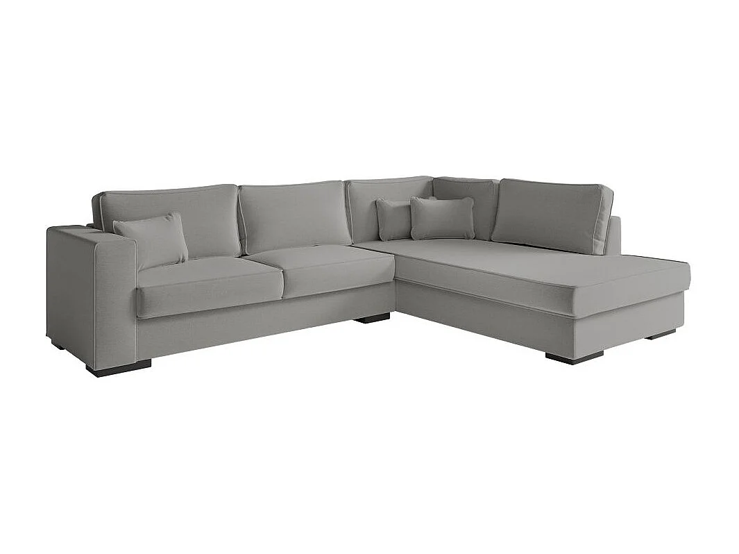 Canapé d'angle droit XXL Belami 6 places en tissu - Gris clair - L303 x 228 x 86cm - Loungitude