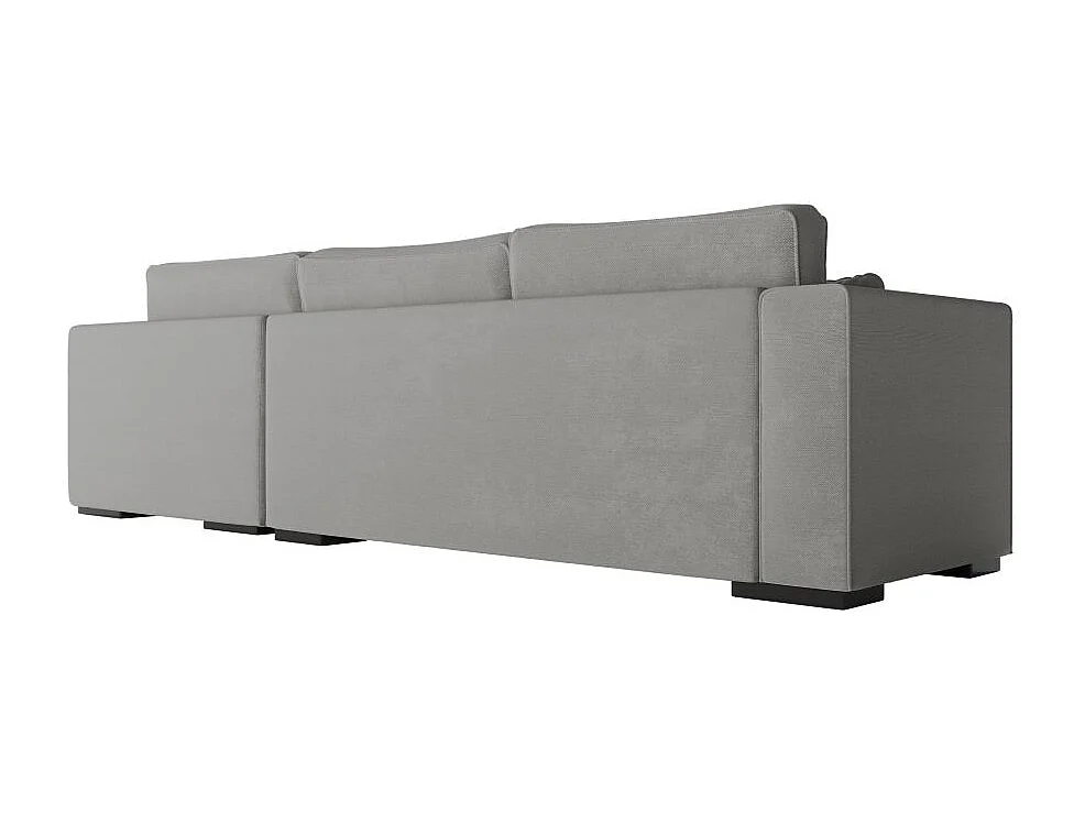 Canapé d'angle droit XXL Belami 6 places en tissu - Gris clair - L303 x 228 x 86cm - Loungitude