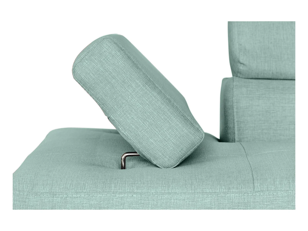 Canapé d'angle droit 5 places Rio Convertible avec coffre en tissu - Bleu clair - L271 x P192 x H70cm - Loungitude