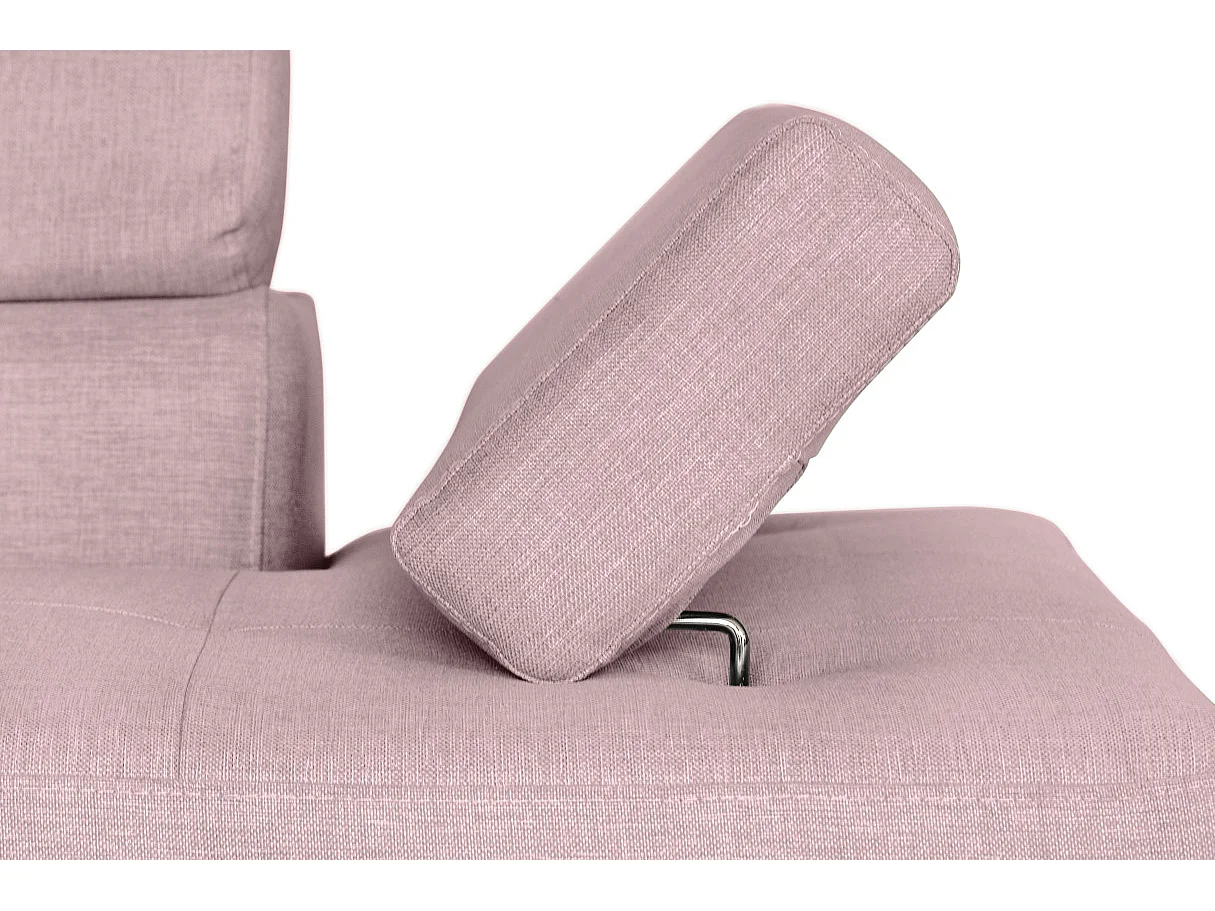 Canapé d'angle gauche 5 places Rio Convertible avec coffre en tissu - Vieux rose - L271 x P192 x H70cm - Loungitude