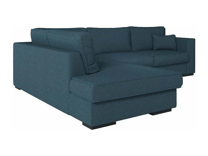 Canapé d'angle gauche XXL 6 places Belami en tissu - Bleu pétrole - L303 x 228 x 86cm - Loungitude