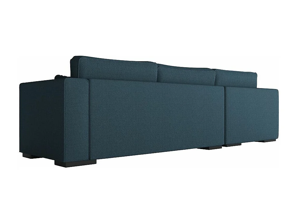 Canapé d'angle gauche XXL 6 places Belami en tissu - Bleu pétrole - L303 x 228 x 86cm - Loungitude