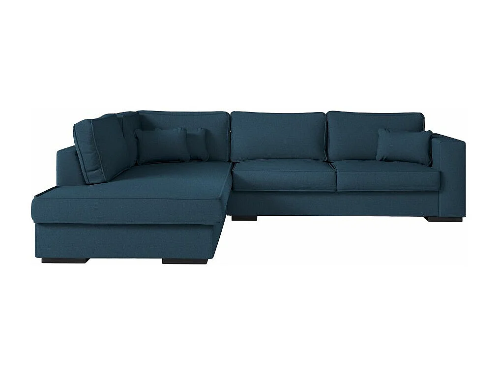 Canapé d'angle gauche XXL 6 places Belami en tissu - Bleu pétrole - L303 x 228 x 86cm - Loungitude