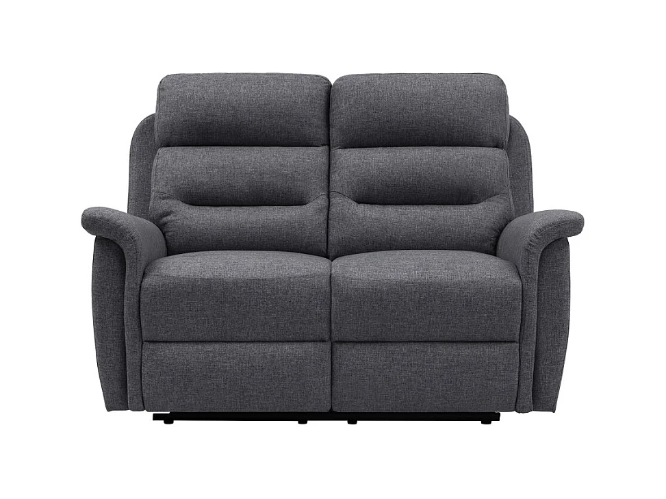 Canapé de Relaxation 2 places en Tissu Gris Léon - Gris anthracite - L140 x 94 x 100cm - Loungitude