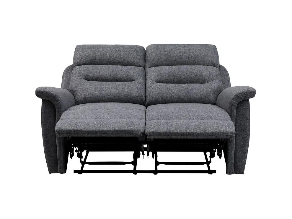 Canapé de Relaxation 2 places en Tissu Gris Léon - Gris anthracite - L140 x 94 x 100cm - Loungitude