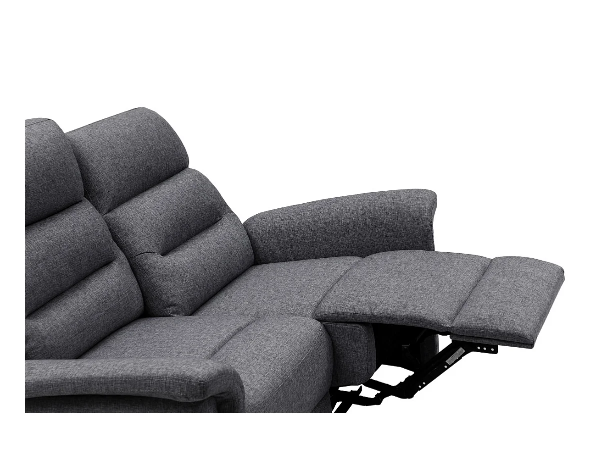 Canapé de Relaxation 2 places en Tissu Gris Léon - Gris anthracite - L140 x 94 x 100cm - Loungitude