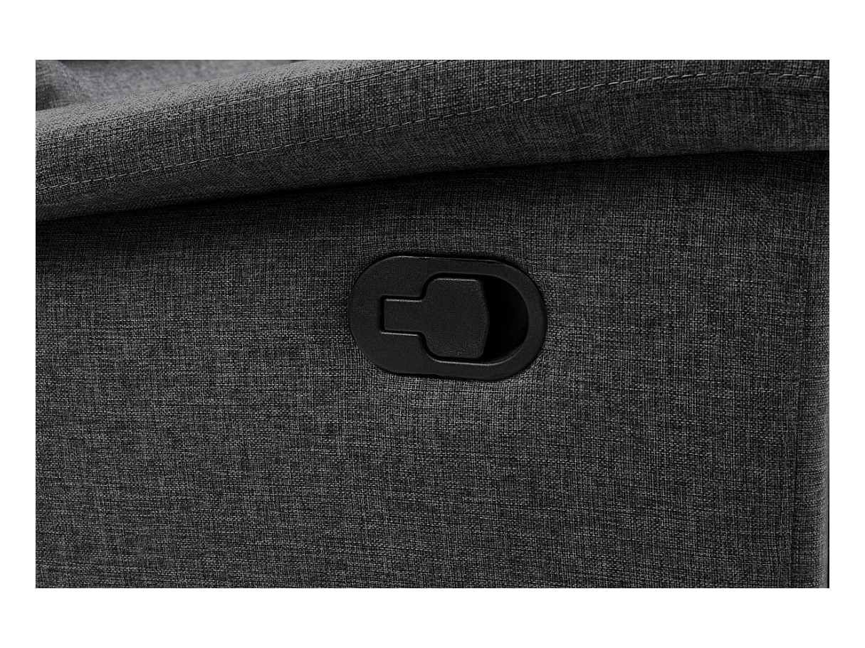 Canapé de Relaxation 2 places en Tissu Gris Léon - Gris anthracite - L140 x 94 x 100cm - Loungitude