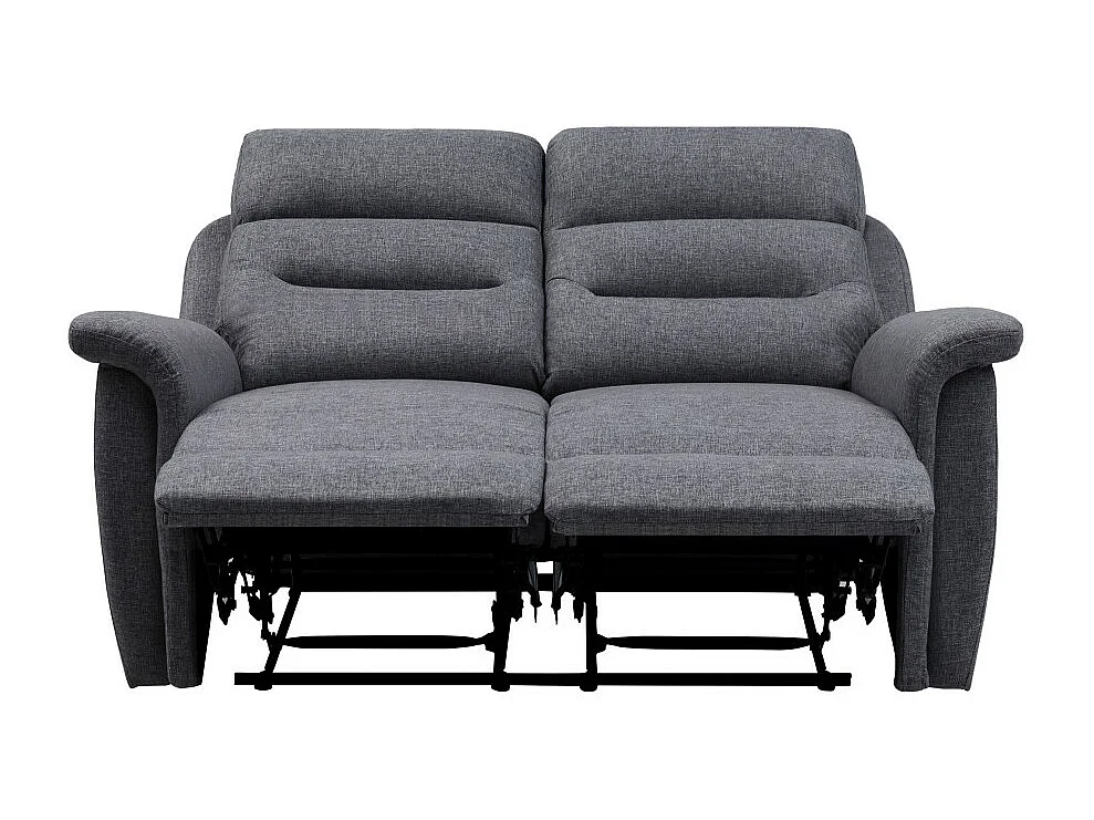 Canapé de Relaxation 2 places en Tissu Gris Léon - Gris anthracite - L140 x 94 x 100cm - Loungitude