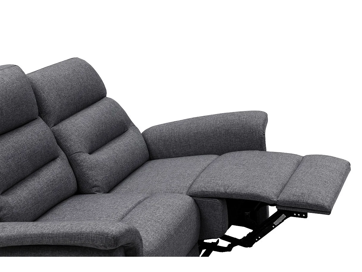 Canapé de Relaxation 2 places en Tissu Gris Léon - Gris anthracite - L140 x 94 x 100cm - Loungitude