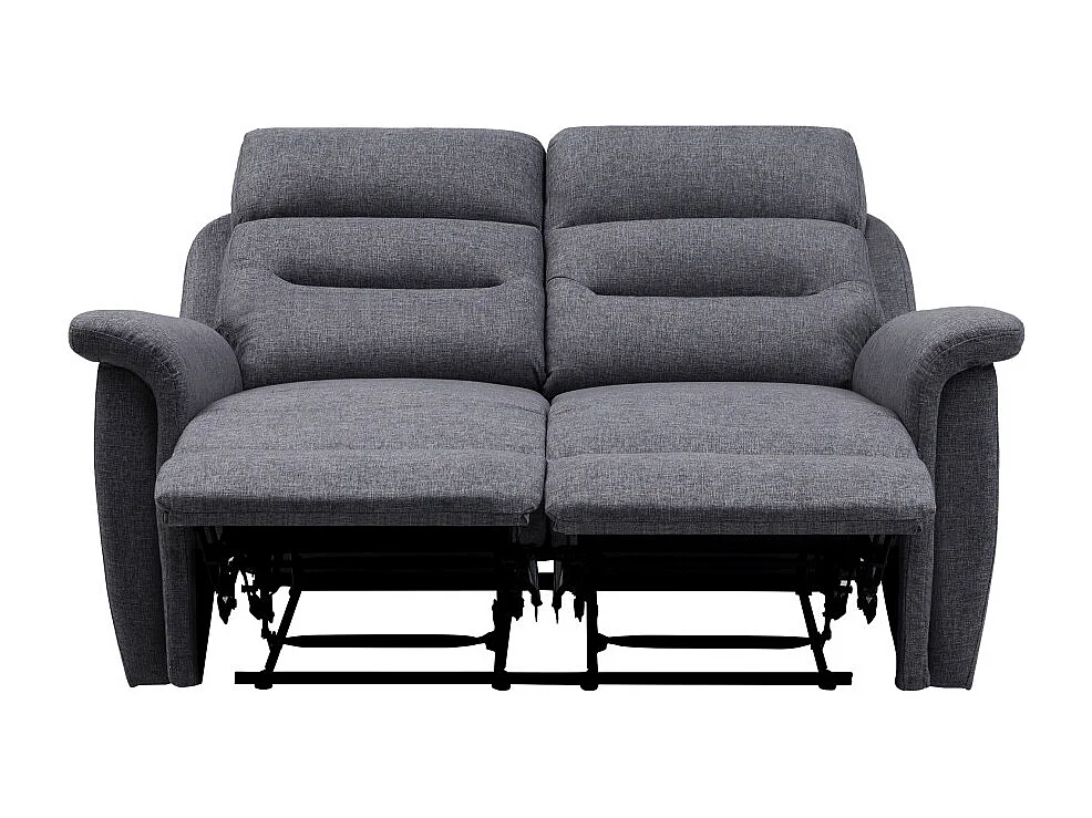 Canapé de Relaxation 2 places en Tissu Gris Léon - Gris anthracite - L140 x 94 x 100cm - Loungitude