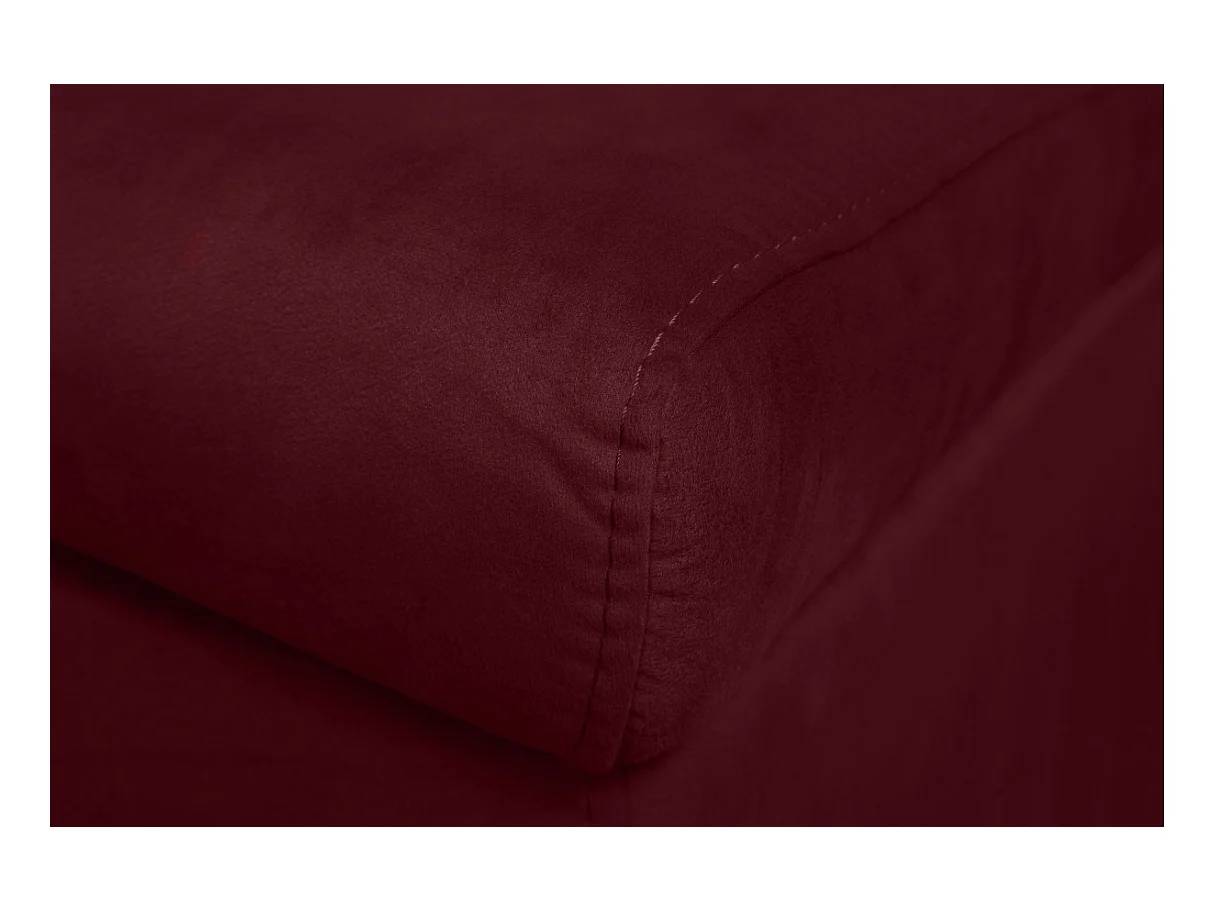 Canapé d'angle 3 places Maria réversible et convertible avec coffre en velours - Bordeaux - L227 x P146 x H81cm - Loungitude