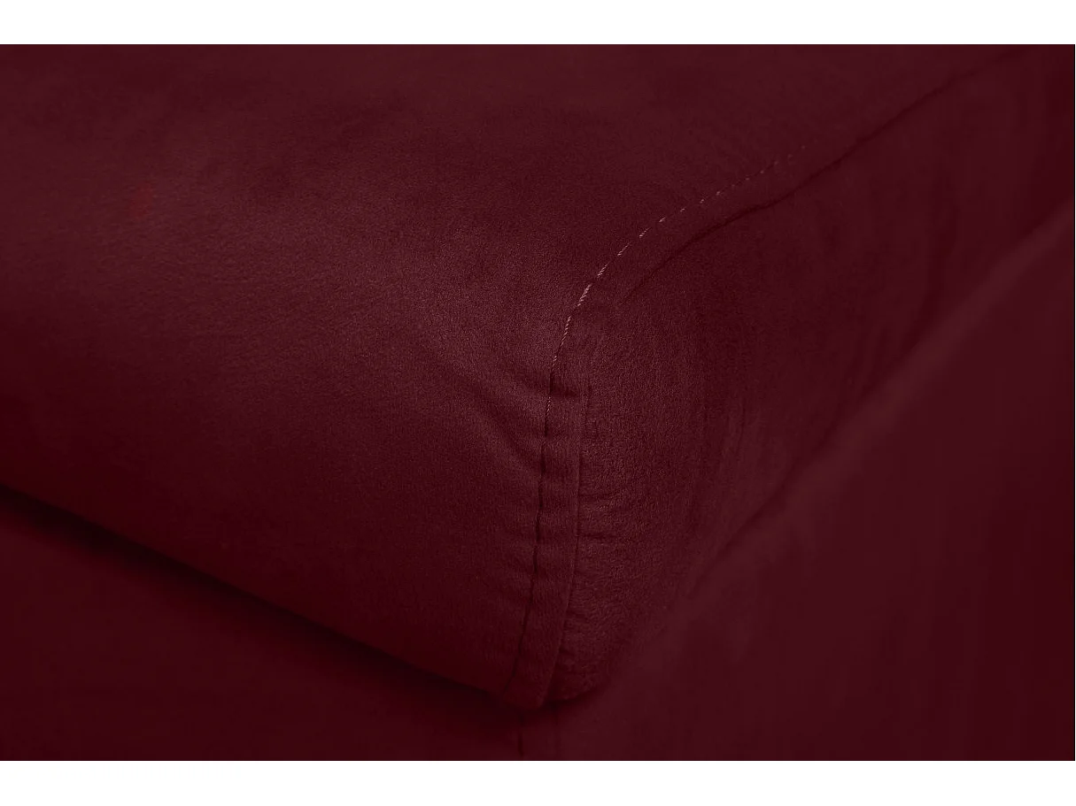 Canapé d'angle 3 places Maria réversible et convertible avec coffre en velours - Bordeaux - L227 x P146 x H81cm - Loungitude