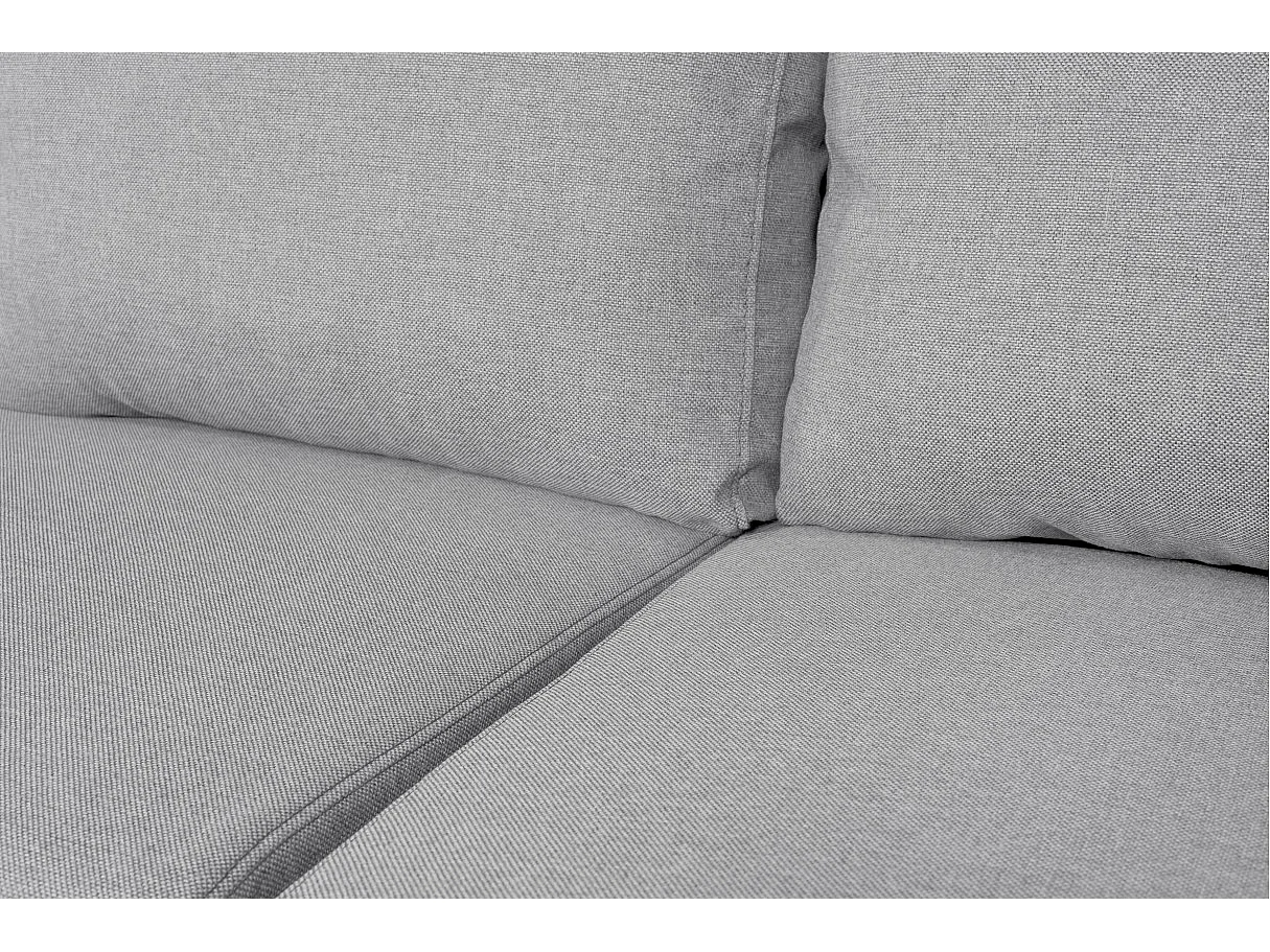 Canapé d'angle panoramique Oslo convertible avec coffres et poufs à gauche - Tissu - Gris clair - L311 x P146 x H81cm - Loungitude