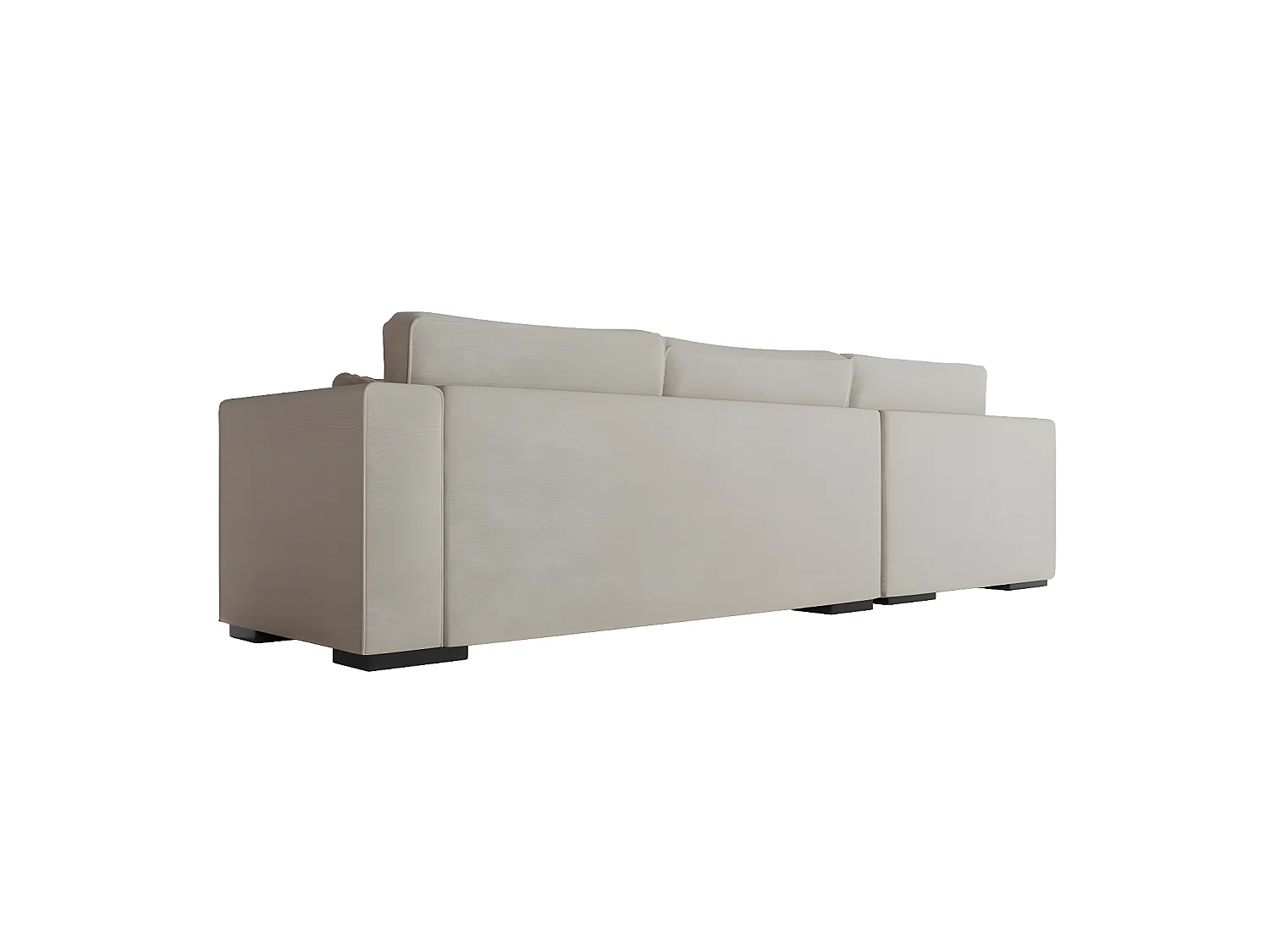 Canapé d'angle gauche XXL 6 places Belami en tissu - Beige - L303 x 228 x 86cm - Loungitude