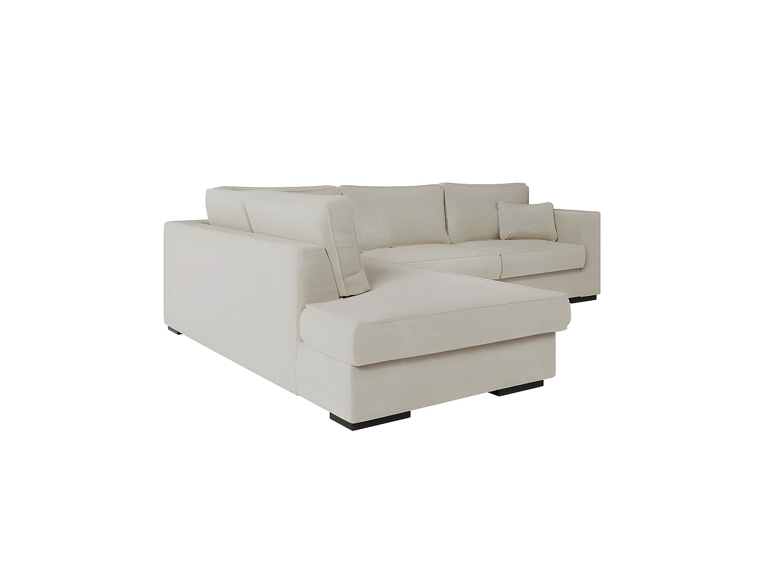 Canapé d'angle gauche XXL 6 places Belami en tissu - Beige - L303 x 228 x 86cm - Loungitude