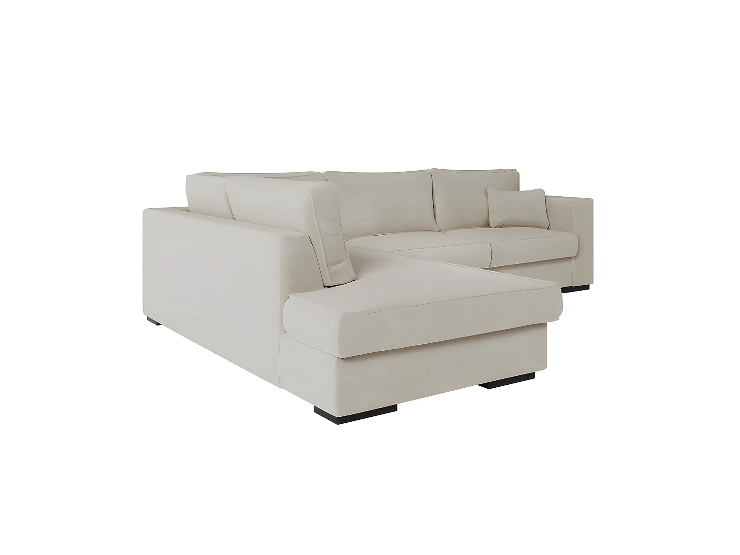 Canapé d'angle gauche XXL 6 places Belami en tissu - Beige - L303 x 228 x 86cm - Loungitude