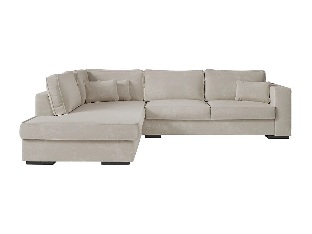 Canapé d'angle gauche XXL 6 places Belami en tissu - Beige - L303 x 228 x 86cm - Loungitude