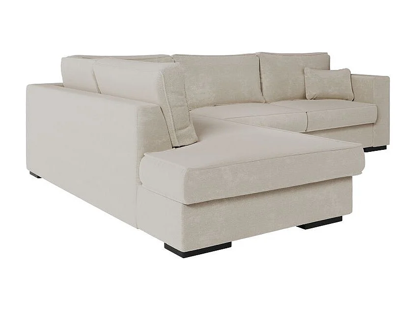Canapé d'angle gauche XXL 6 places Belami en tissu - Beige - L303 x 228 x 86cm - Loungitude