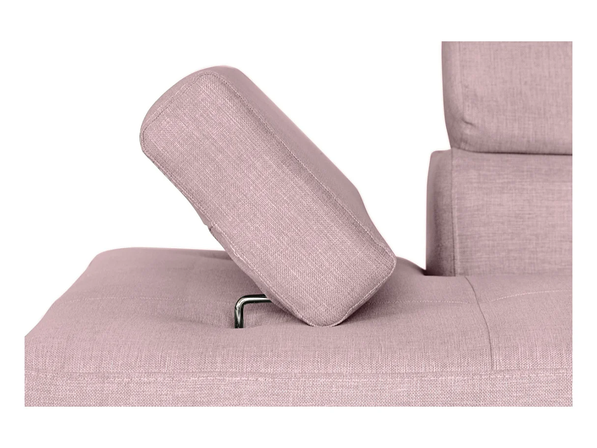 Canapé d'angle droit 5 places Rio Convertible avec coffre en tissu - Vieux rose - L271 x P192 x H70cm - Loungitude