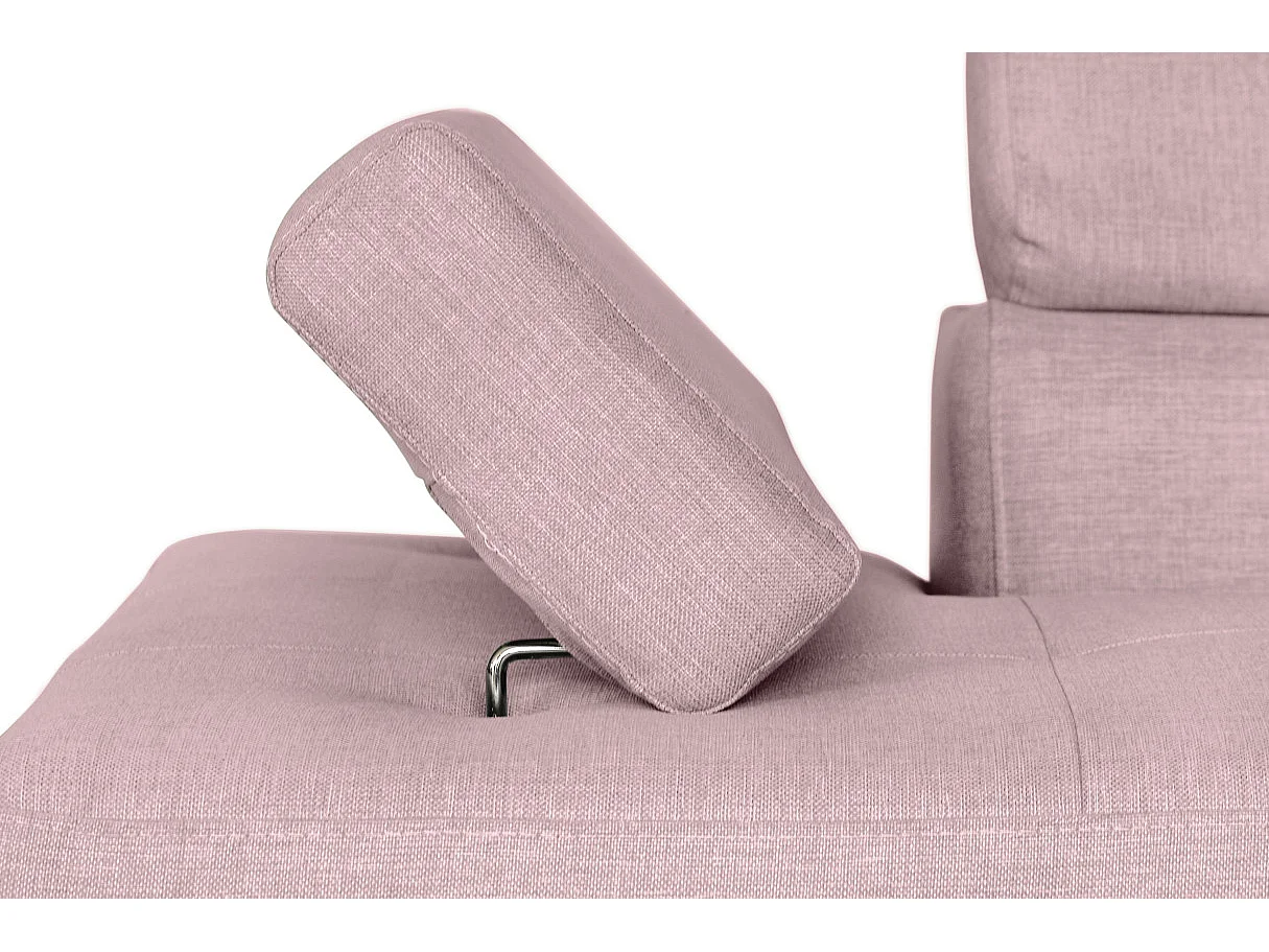 Canapé d'angle droit 5 places Rio convertible avec coffre en tissu - Vieux rose - L271 x P192 x H70cm - Loungitude