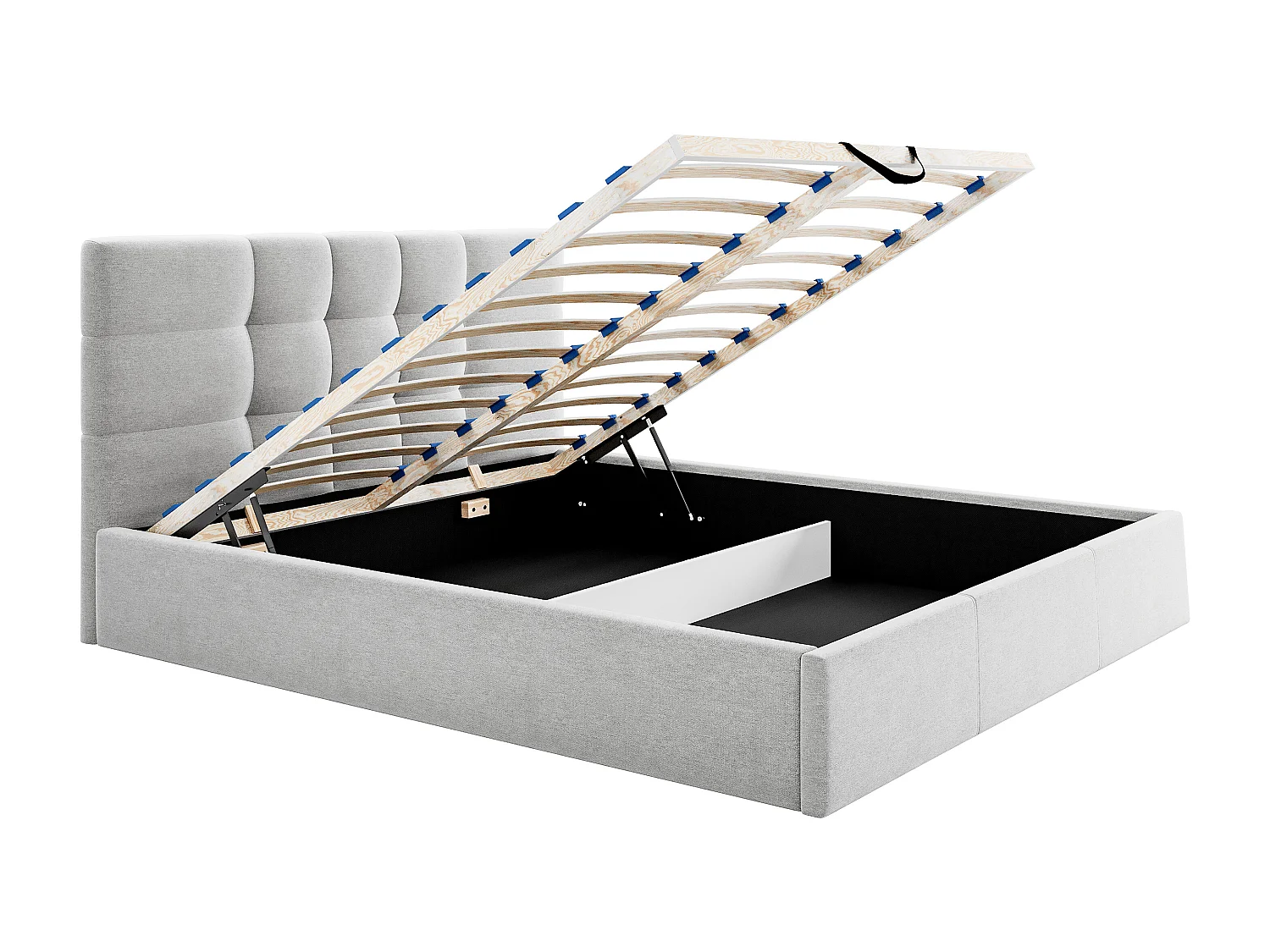 Letto con Contenitore 140 x 190 cm in Tessuto Grigio - ELIAVA di Pascal Morabito