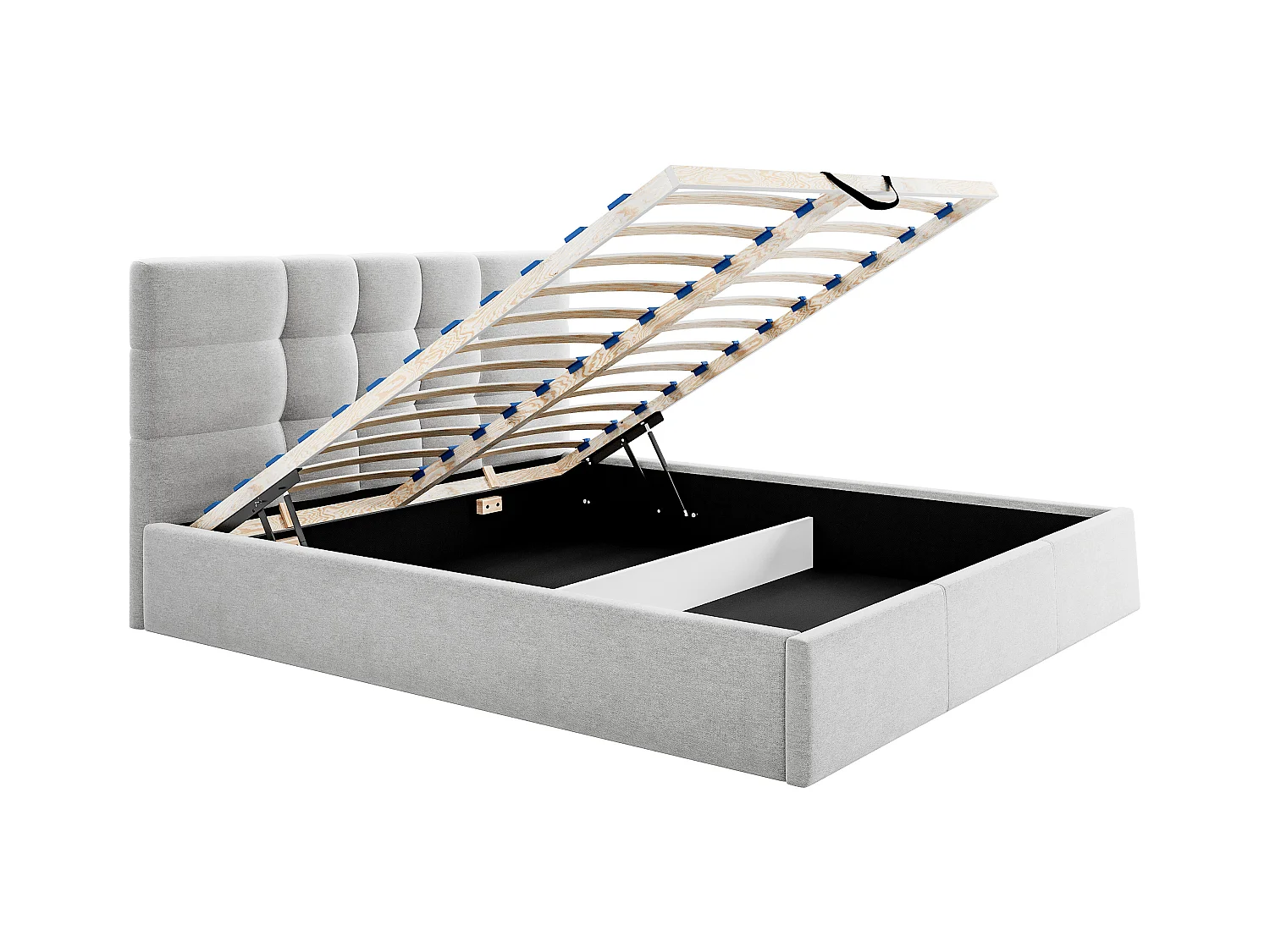 Lit coffre 160 x 200 cm - Tissu - Gris - ELIAVA de Pascal Morabito