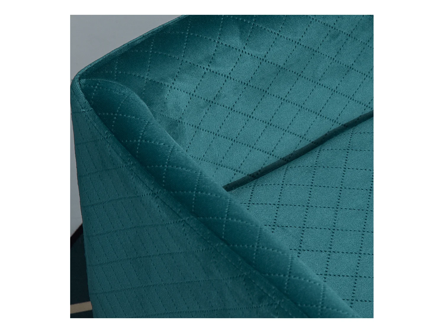 Canapé chien lit pour chien design scandinave coussin moelleux pieds bois massif dim. 64 x 45 x 36 cm velours bleu canard