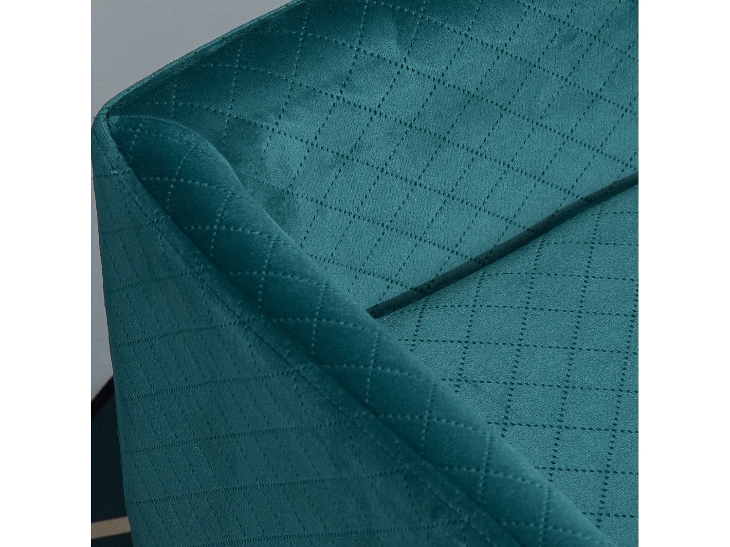 Canapé chien lit pour chien design scandinave coussin moelleux pieds bois massif dim. 64 x 45 x 36 cm velours bleu canard