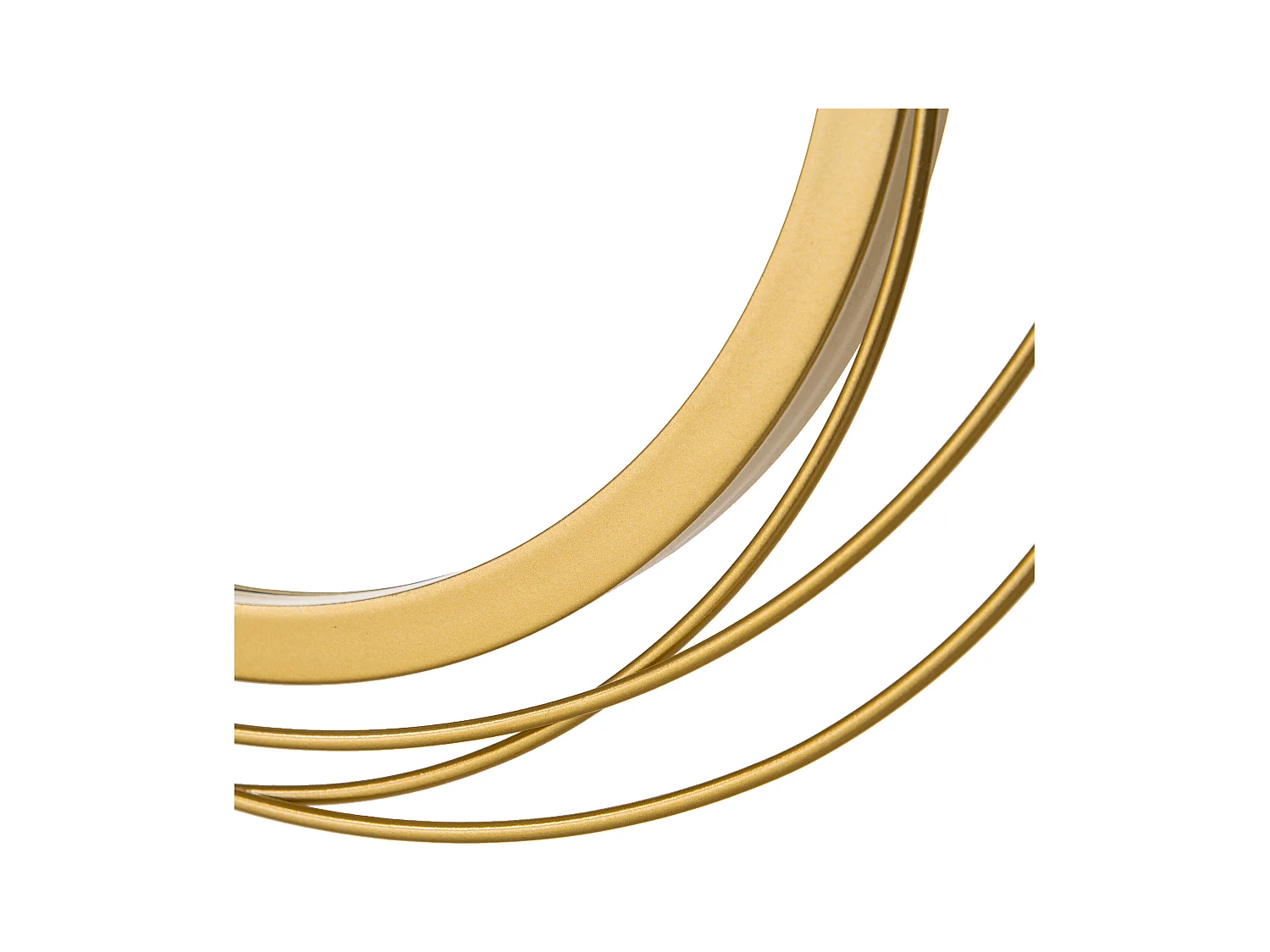 Lot de 4 miroirs ronds muraux Ø 30, 24, 21 cm crochet visserie incluse métal doré