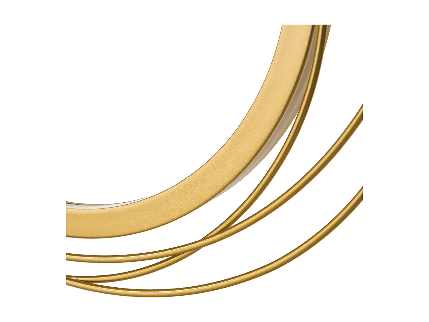 Lot de 4 miroirs ronds muraux Ø 30, 24, 21 cm crochet visserie incluse métal doré