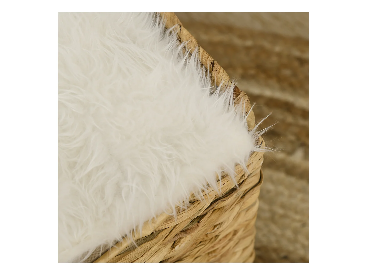 Panier chat lit chat cosy grand confort dim. Ø 37 x 41H cm coussins doux inclus jacinthe d'eau