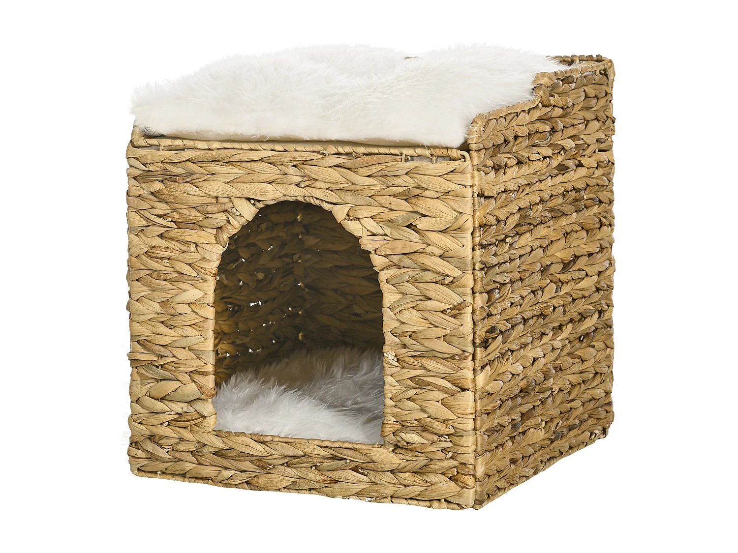 Panier chat lit chat cosy grand confort dim. Ø 37 x 41H cm coussins doux inclus jacinthe d'eau