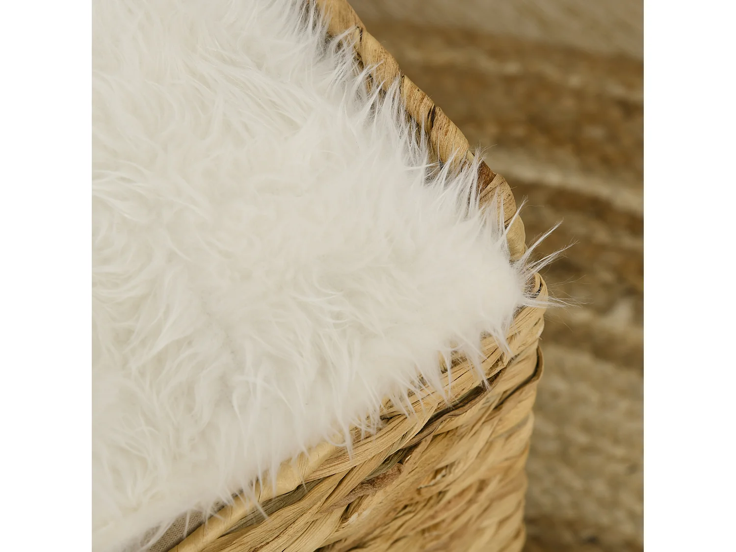 Panier chat lit chat cosy grand confort dim. Ø 37 x 41H cm coussins doux inclus jacinthe d'eau