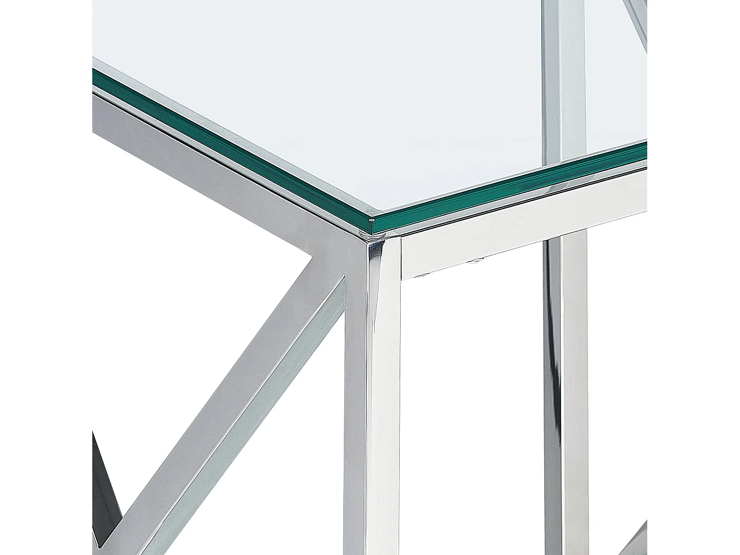 Mesa auxiliar AUDET Vidrio templado Plateado