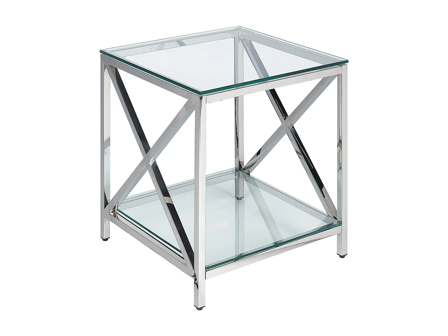 Table d'appoint AUDET Verre de sécurité Argenté