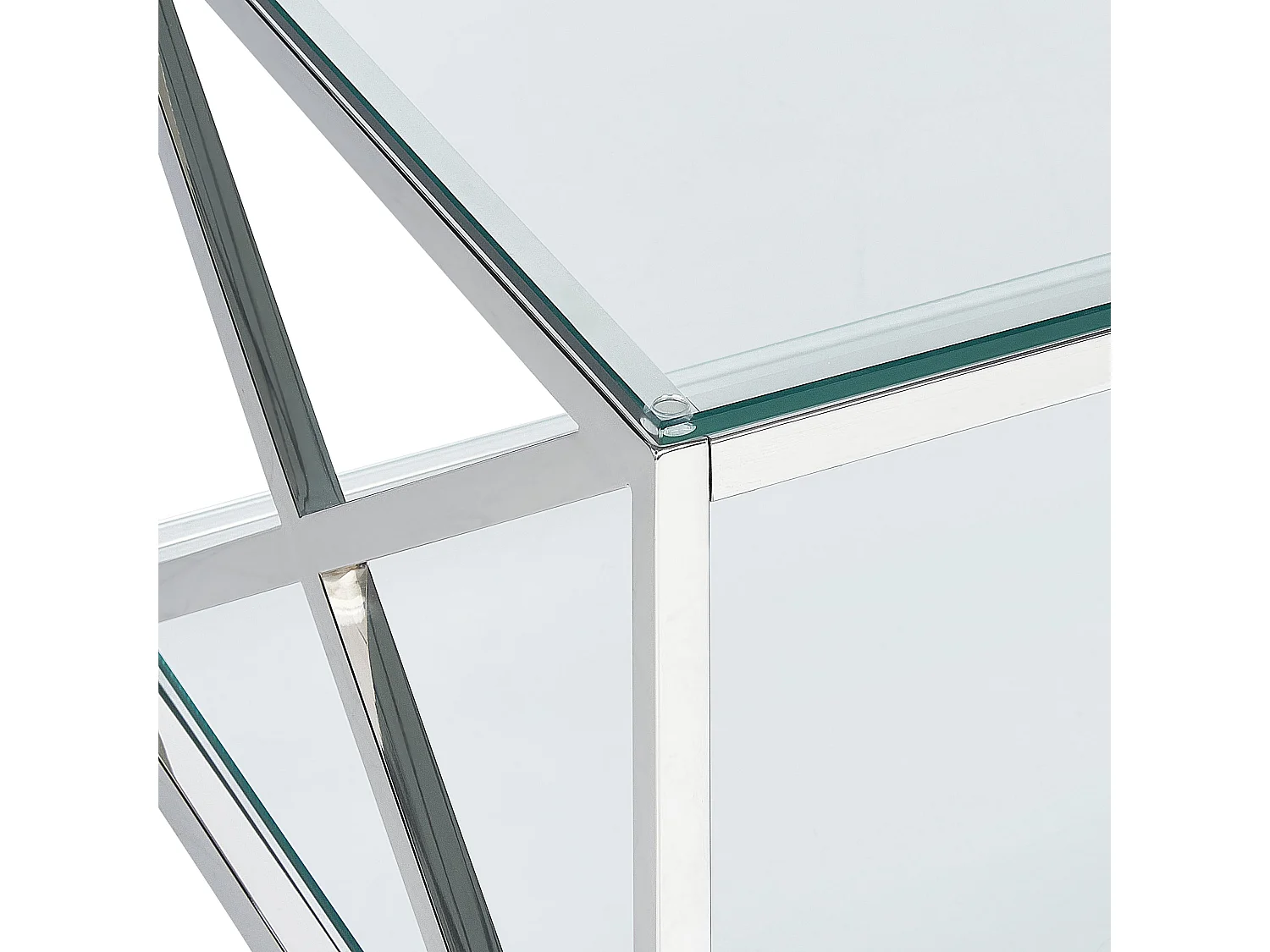 Stolik kawowy AUDET Szkło hartowane Srebrny