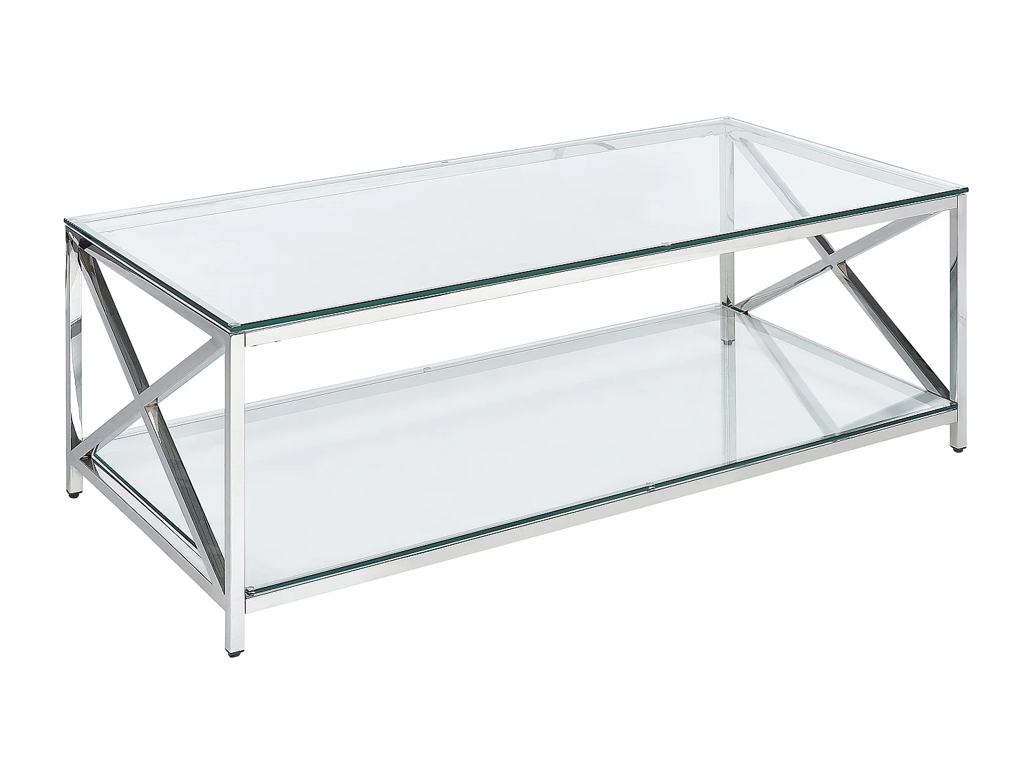 Couchtisch AUDET Sicherheitsglas Silber