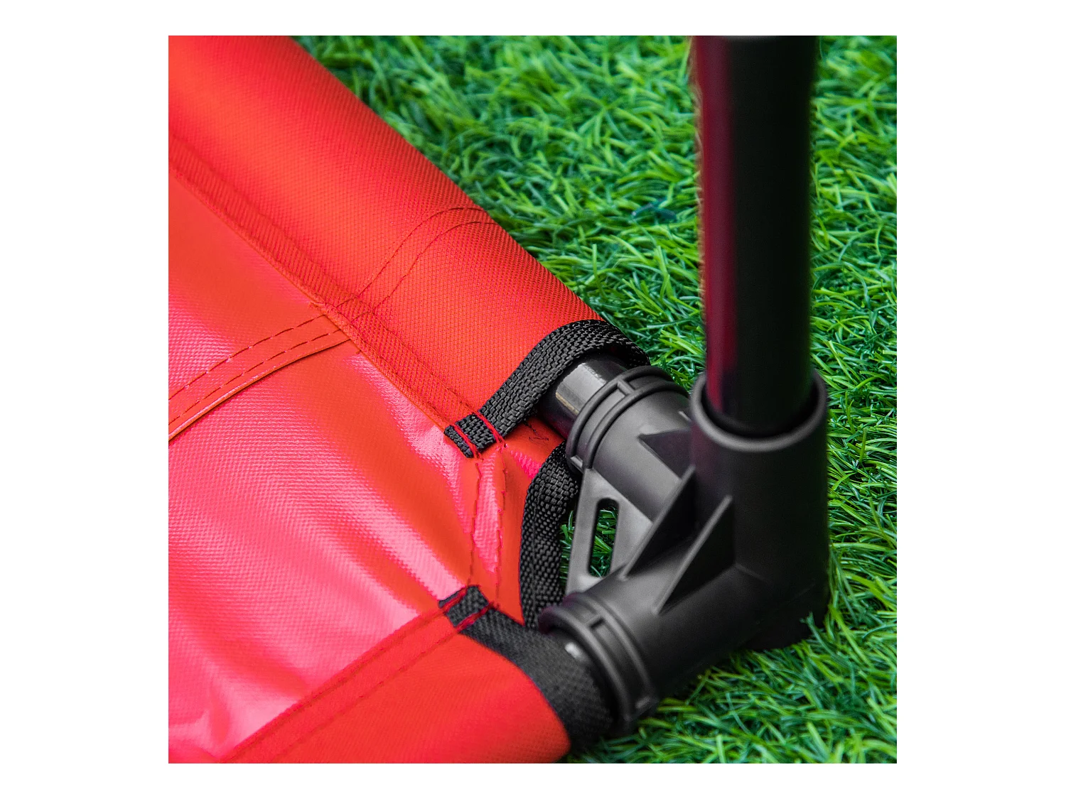 Lit surélevé pour chien chat dim. 61L x 46l x 18H cm avec sac métal époxy tissu oxford textilène micro-perforé rouge noir