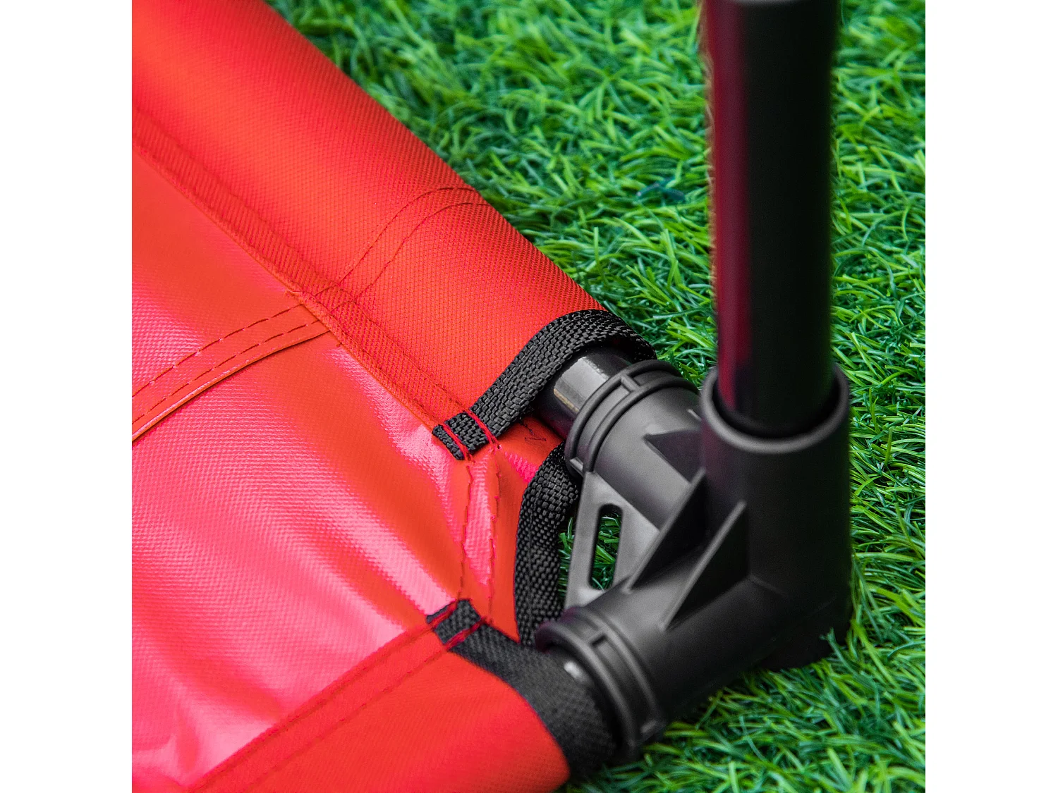 Lit surélevé pour chien chat dim. 61L x 46l x 18H cm avec sac métal époxy tissu oxford textilène micro-perforé rouge noir