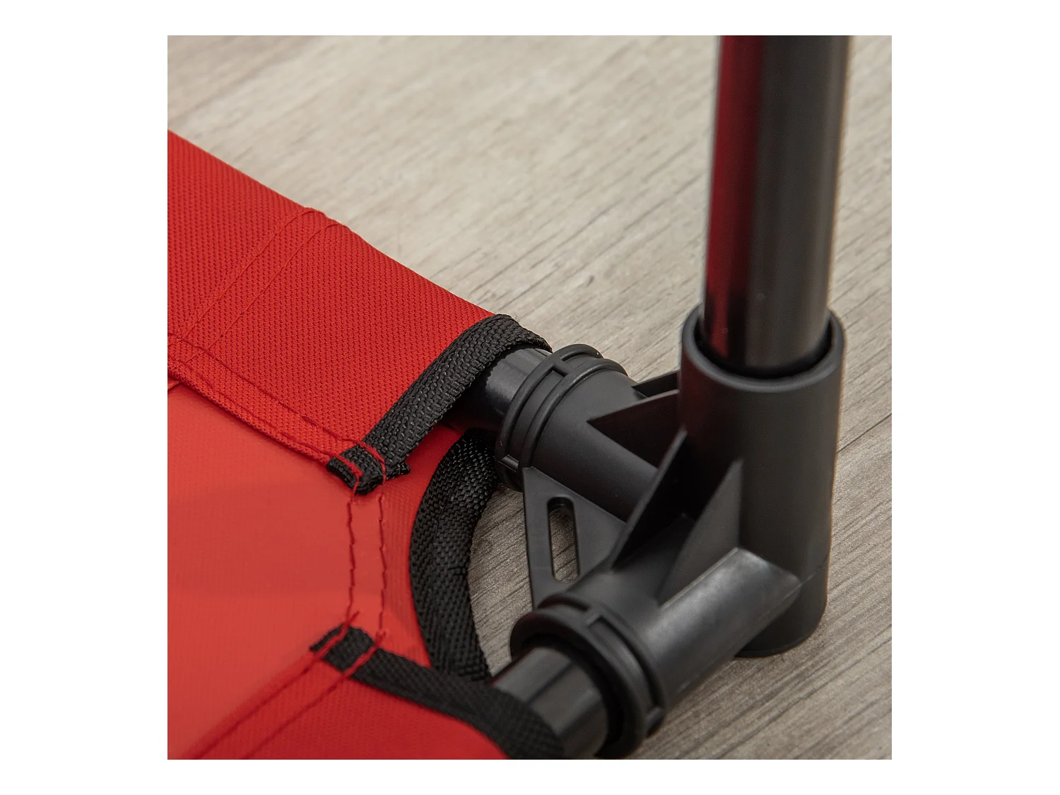 Lit surélevé pour chien chat dim. 76L x 61l x 18H cm avec sac métal époxy tissu oxford textilène micro-perforé rouge noir