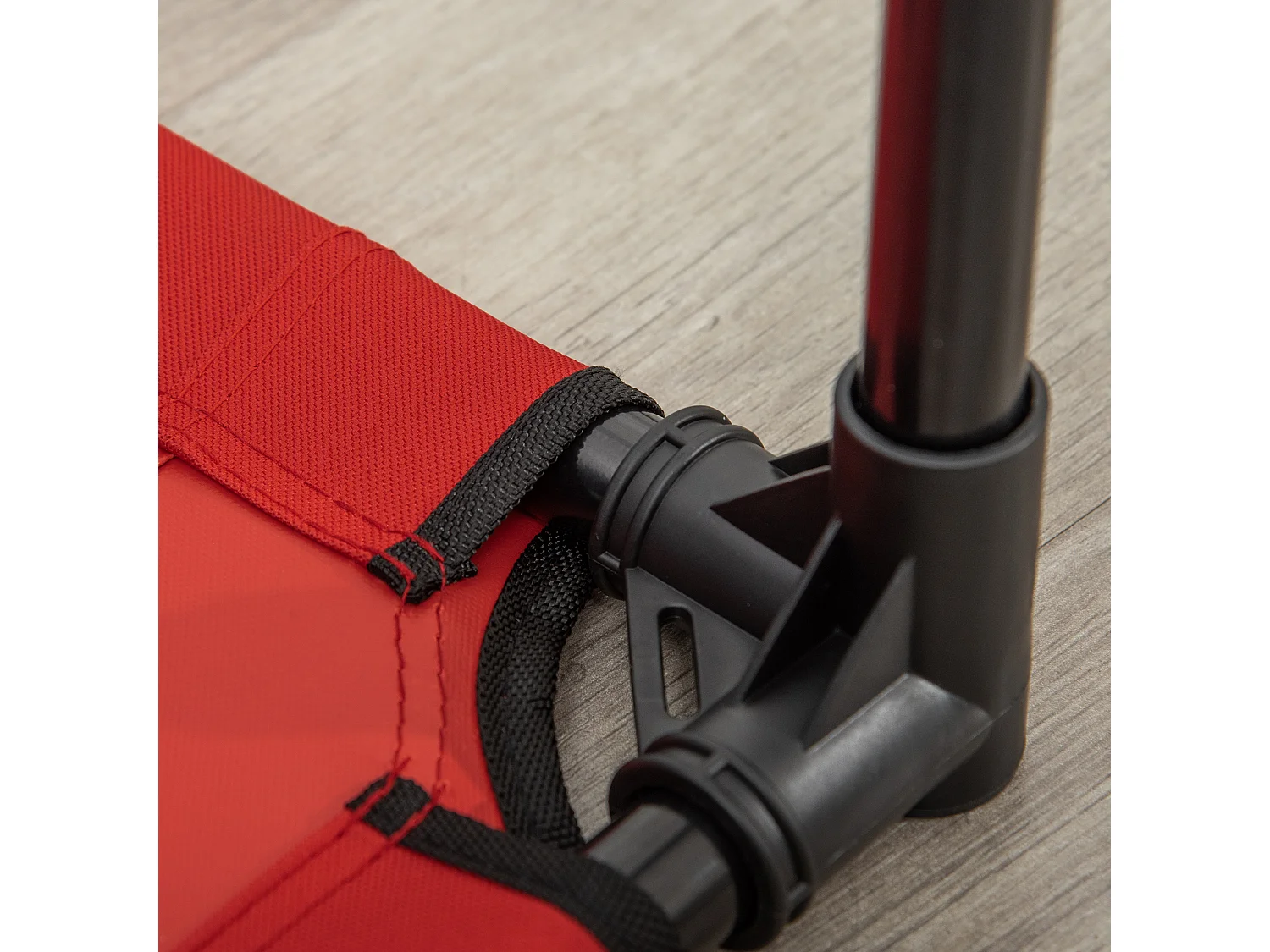 Lit surélevé pour chien chat dim. 76L x 61l x 18H cm avec sac métal époxy tissu oxford textilène micro-perforé rouge noir