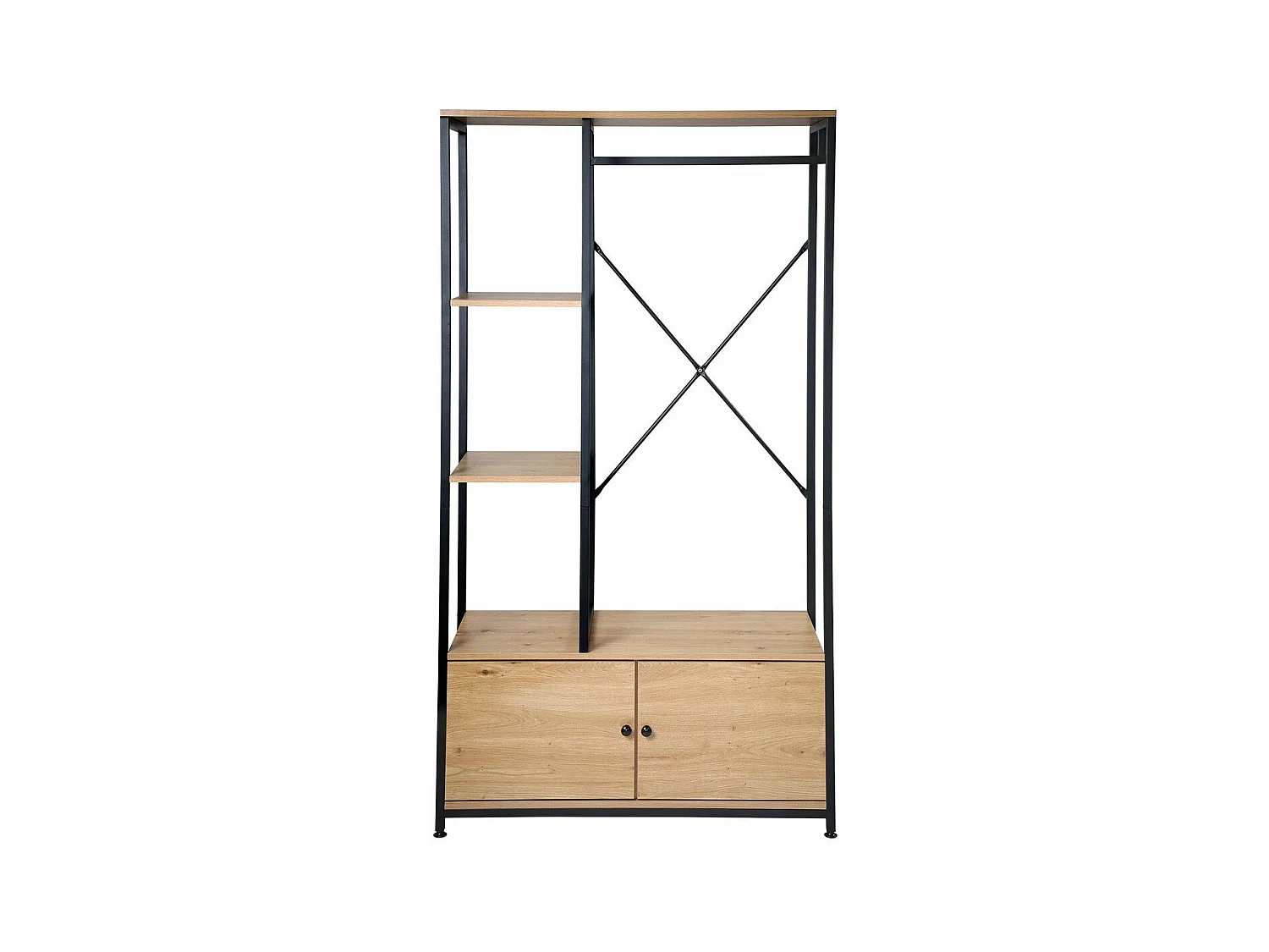 Armario de 2 puertas con estantes y almacenamiento - H167 cm