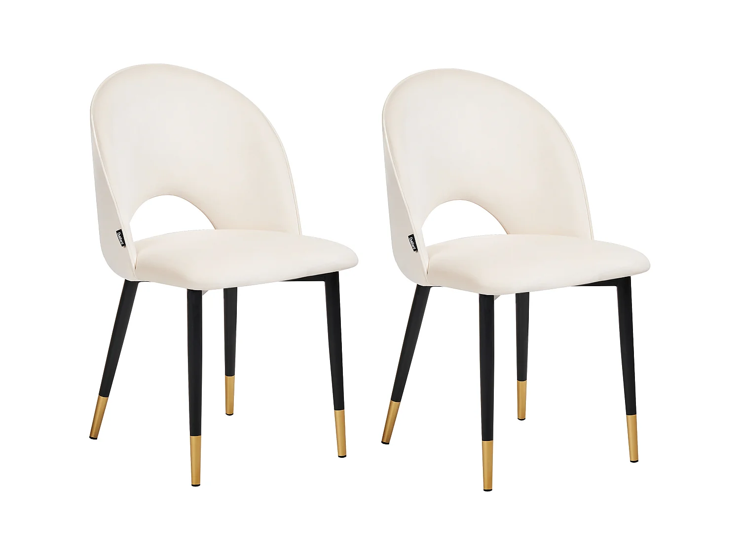 Lot de 2 chaises de salle à manger MAGALIA Velours Beige clair