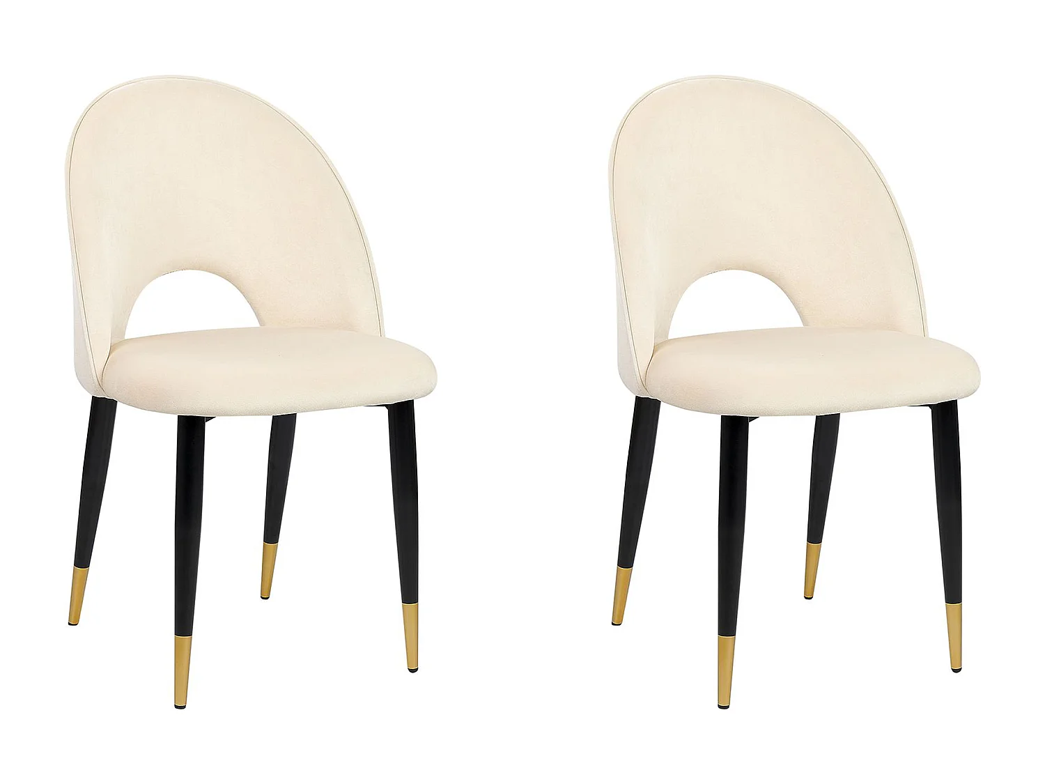 Lot de 2 chaises de salle à manger MAGALIA Velours Beige