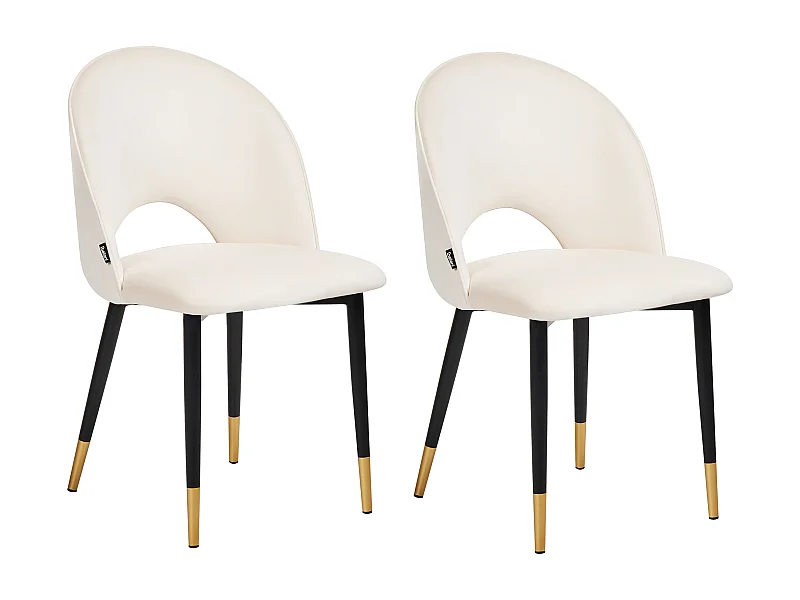 Lot de 2 chaises de salle à manger MAGALIA Velours Beige clair