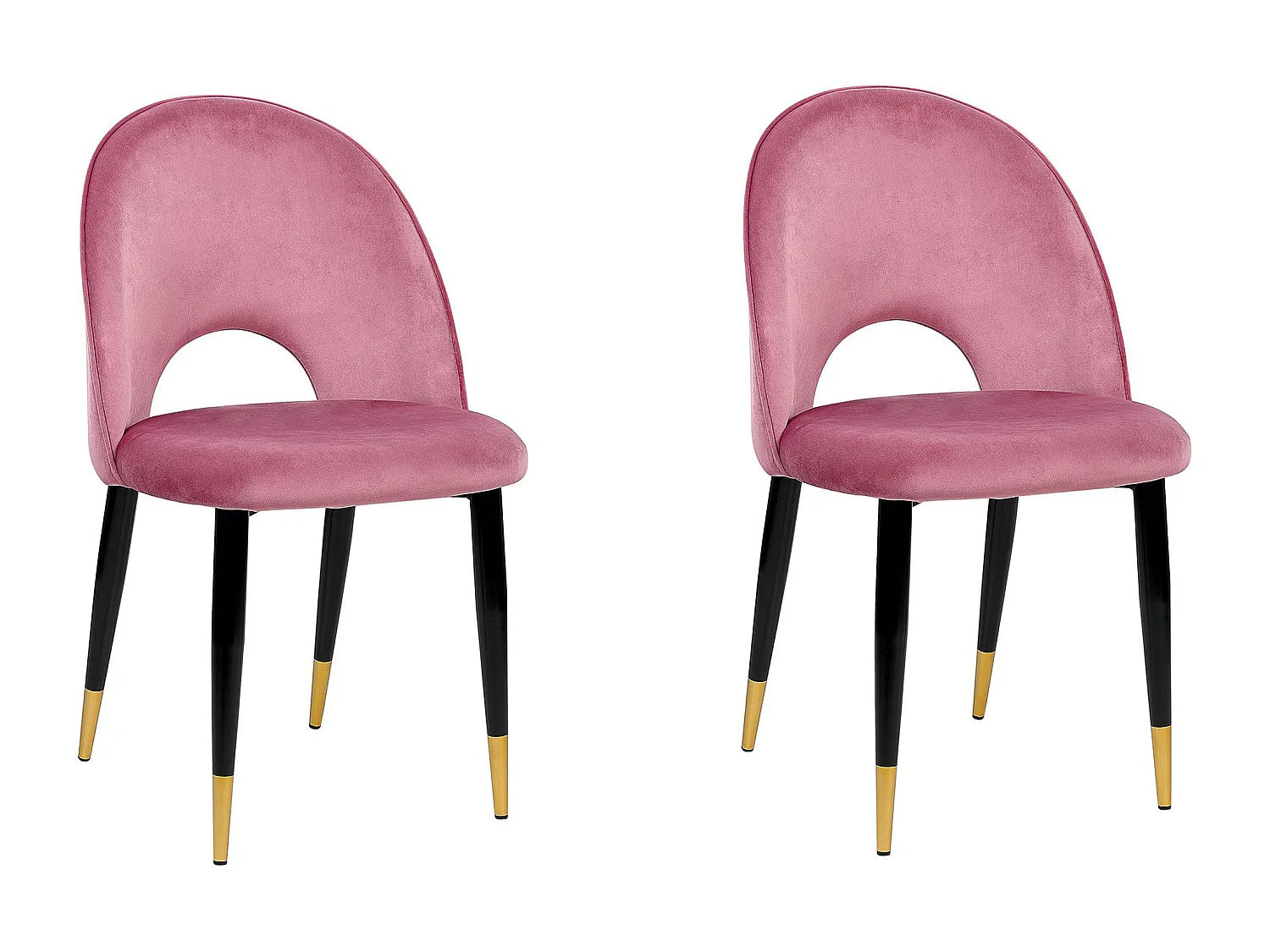 Conjunto de 2 sillas de comedor MAGALIA Terciopelo Rosa