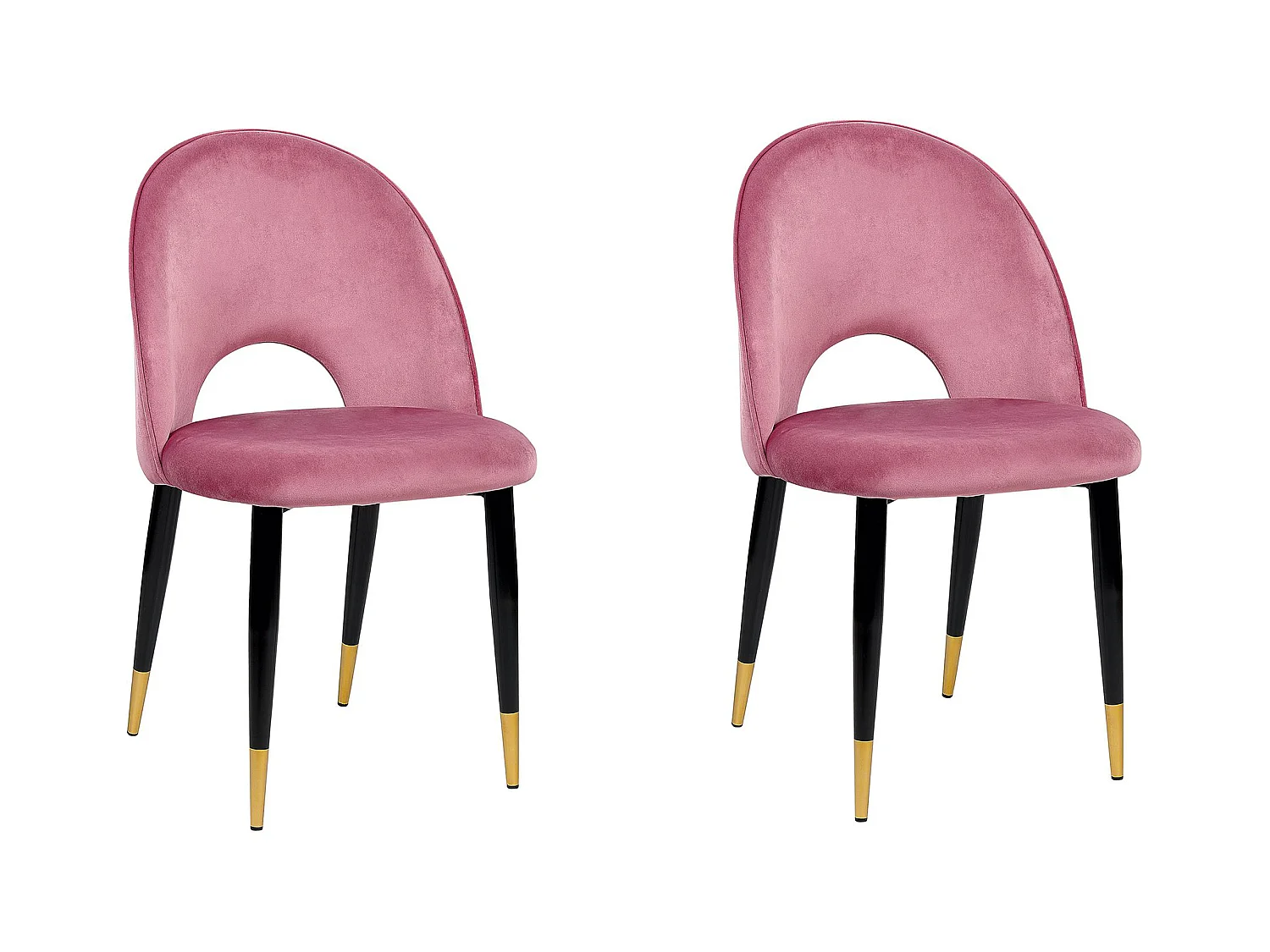 Lot de 2 chaises de salle à manger MAGALIA Velours Rose