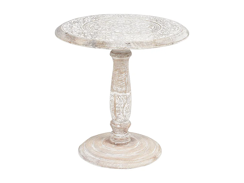 Mesa auxiliar JAMBIA Madera de mango Blanco crema