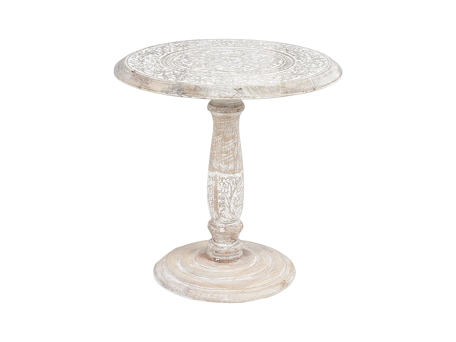 Table d'appoint JAMBIA Bois de manguier Blanc cassé
